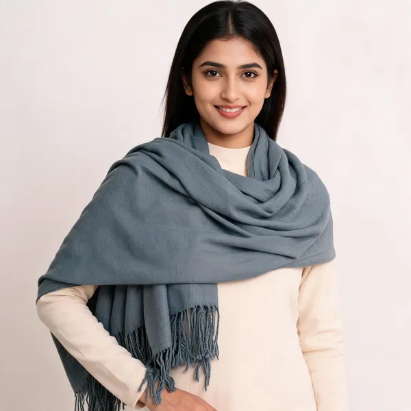 Grey_Cotton_Fringed_Shawl_For_Women