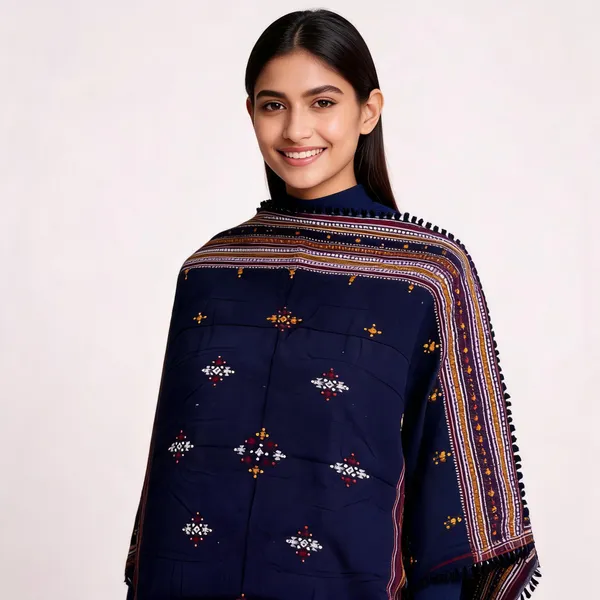 Navy_Blue_Woolen_Geometric_Shawl_For_Women