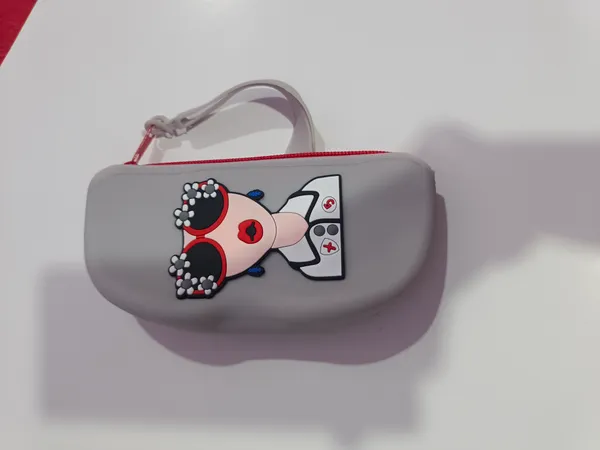 Grey_Cartoon_Zippered_Wristlet_Pouch