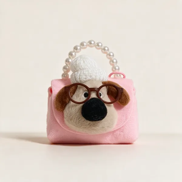 Pink_Plastic_Dog_Face_Embellished_Hair_Clip_For_Girls__-_Pack_Of_2