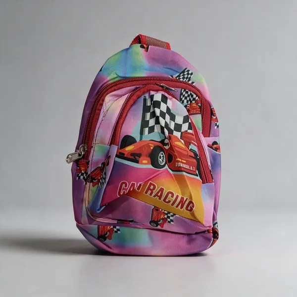 Multicolor_Polyester_Racing_Car_Print_Backpack_For_Kids__-_Pack_Of_2