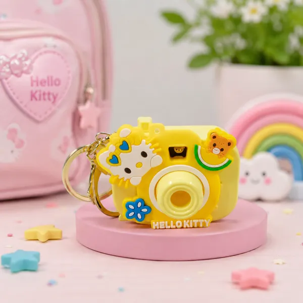 Yellow_Plastic_Hello_Kitty_Camera_Shape_Keychain_For_Kids__-_Pack_Of_3