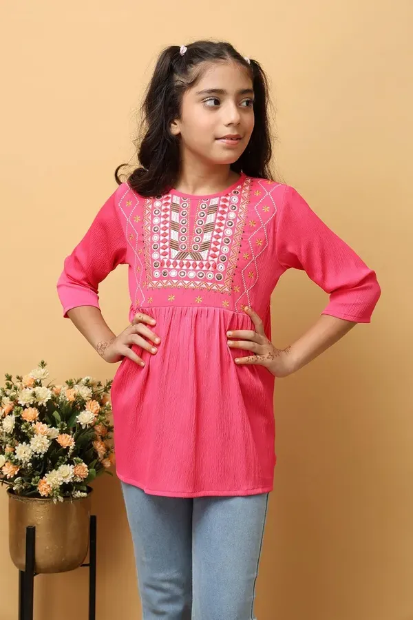 Pink_Floral_Embroidered_Top_For_Girls