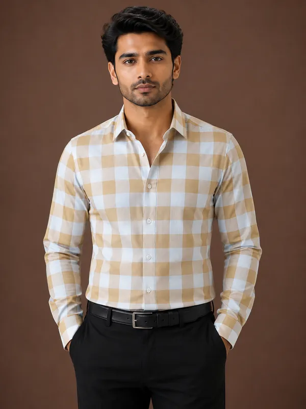 Beige_Checkered_Slim_Fit_Shirt_for_Men