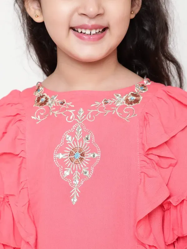 Pink_Party_Embellished_Embroidered_Festive_Casual_Top_For_Girls