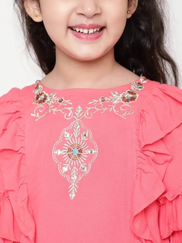 Pink_Party_Embellished_Embroidered_Festive_Casual_Top_For_Girls