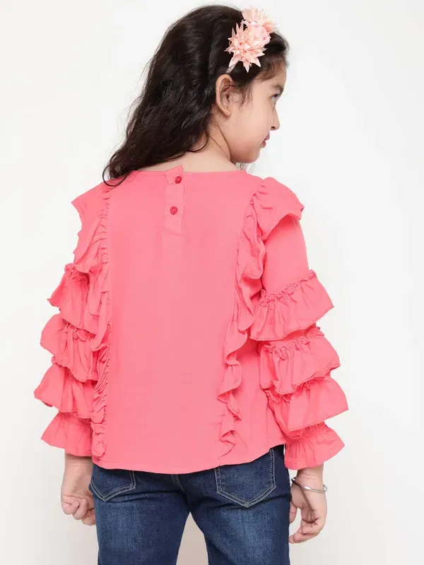 Pink_Party_Embellished_Embroidered_Festive_Casual_Top_For_Girls