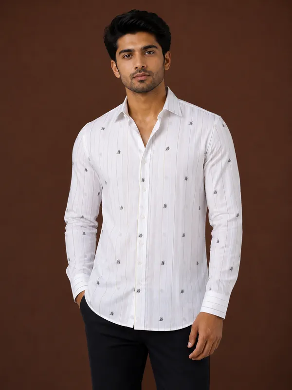 White_Textured_Casual_Shirt_for_Men