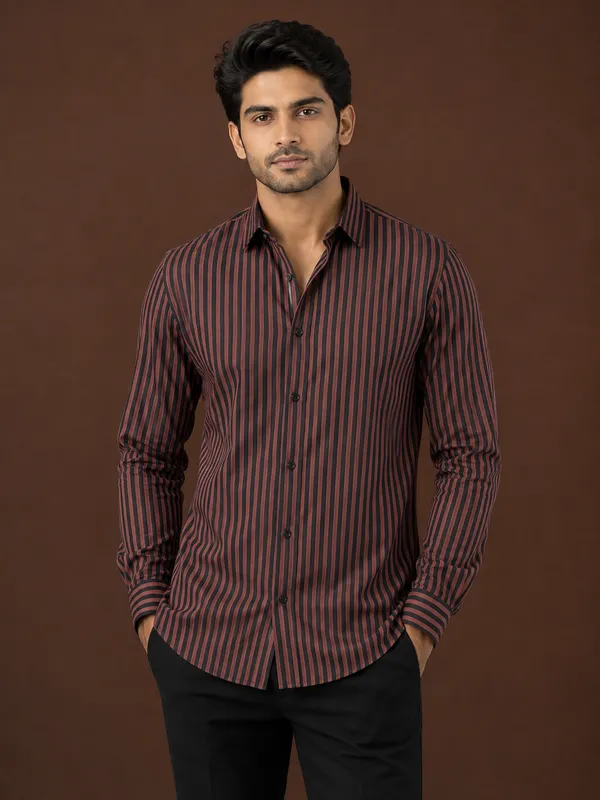 Brown_Striped_Full_Sleeve_Shirt_for_Men