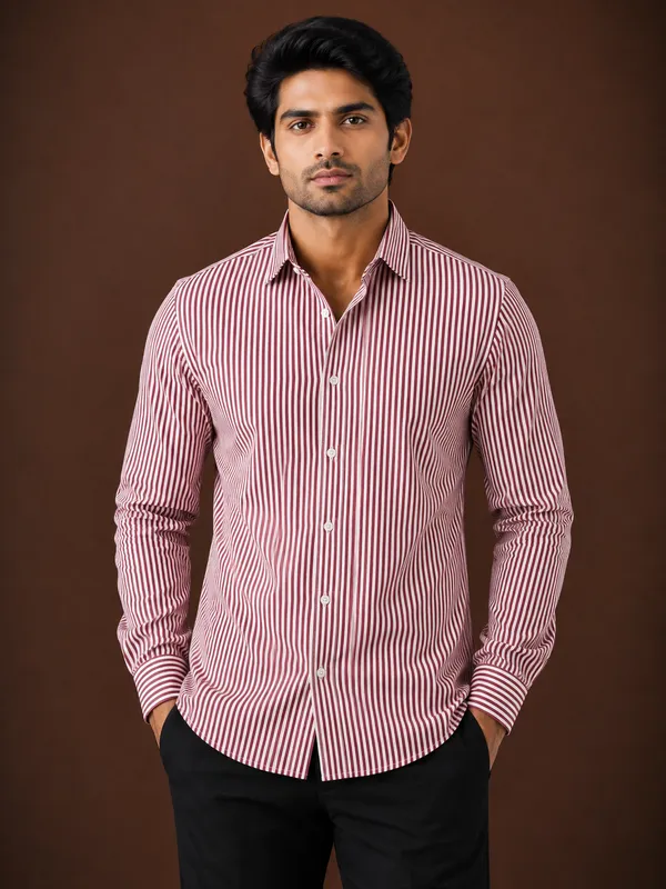 Maroon_Striped_Regular_Fit_Shirt_for_Men