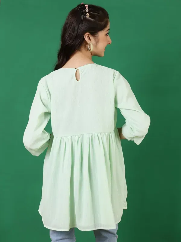 Pista_Georgette_Floral_Sequins_Embroidered_With_Neck_Tie_Up_Top_For_Girls