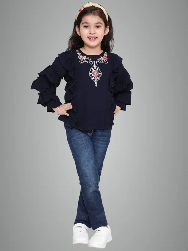 Black_Party_Embellished_Embroidered_Festive_Casual_Top_For_Girls