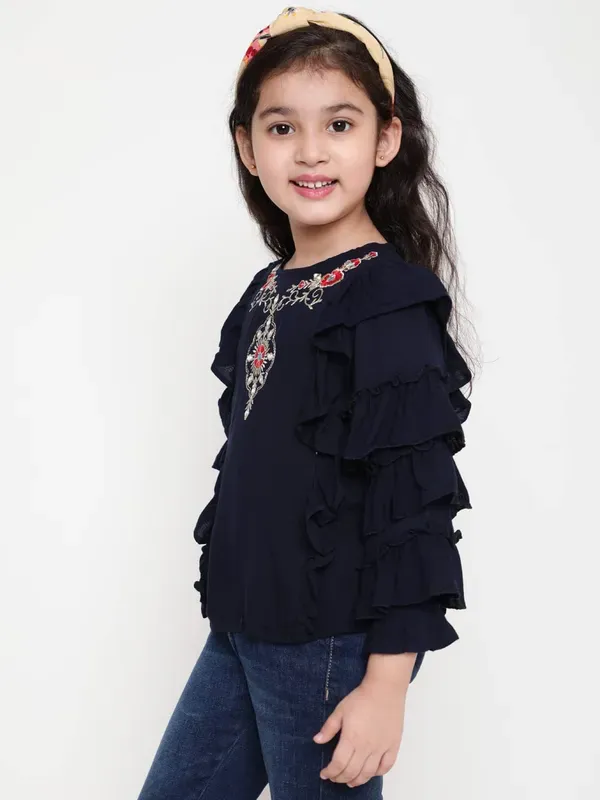Black_Party_Embellished_Embroidered_Festive_Casual_Top_For_Girls