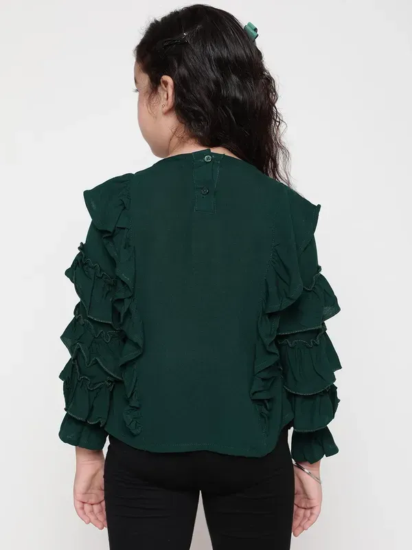 Green_Party_Embellished_Embroidered_Festive_Casual_Top_For_Girls