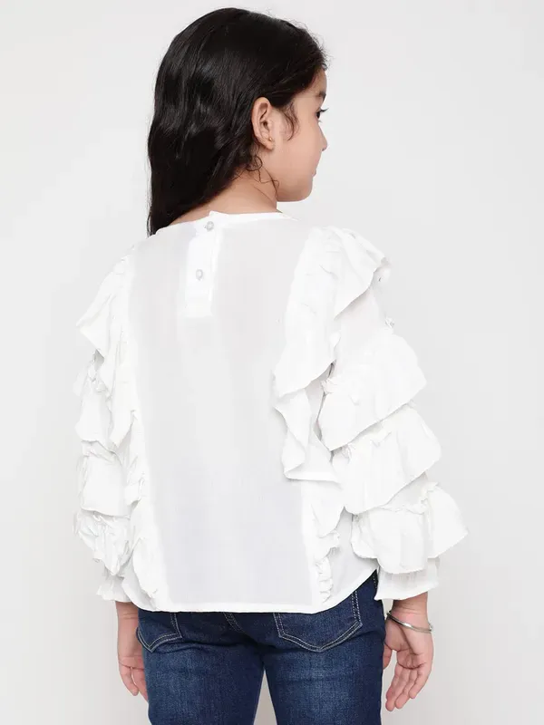 White_Party_Embellished_Embroidered_Festive_Casual_Top_For_Girls