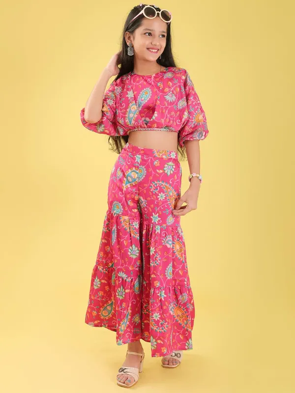 Pink_Silk_Paisley_Print_With_Placement_Embroidery_Co-Ord_Set_For_Girls