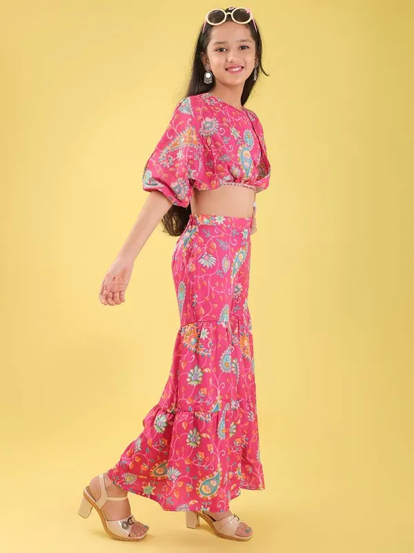 Pink_Silk_Paisley_Print_With_Placement_Embroidery_Co-Ord_Set_For_Girls
