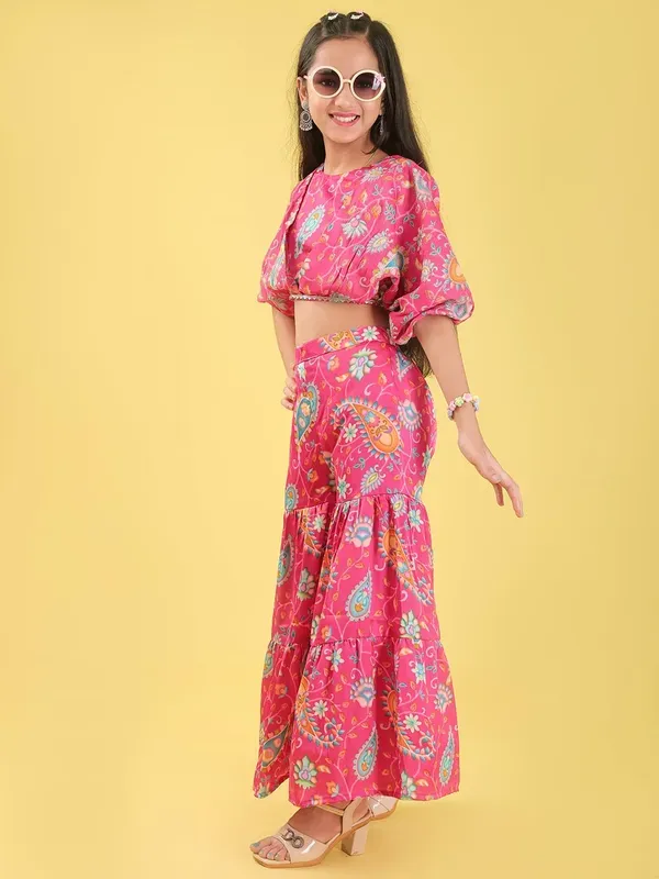 Pink_Silk_Paisley_Print_With_Placement_Embroidery_Co-Ord_Set_For_Girls