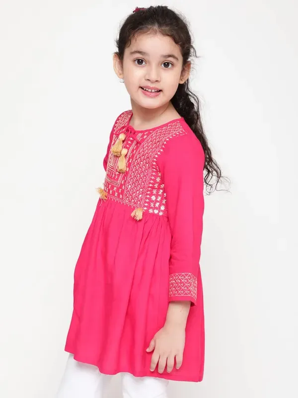 Rani_Embroidered_Regular_Fit_Tie_Up_Neck_Casual_Top_For_Girls