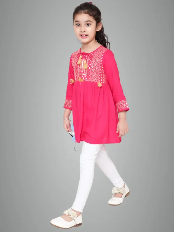 Rani_Embroidered_Regular_Fit_Tie_Up_Neck_Casual_Top_For_Girls