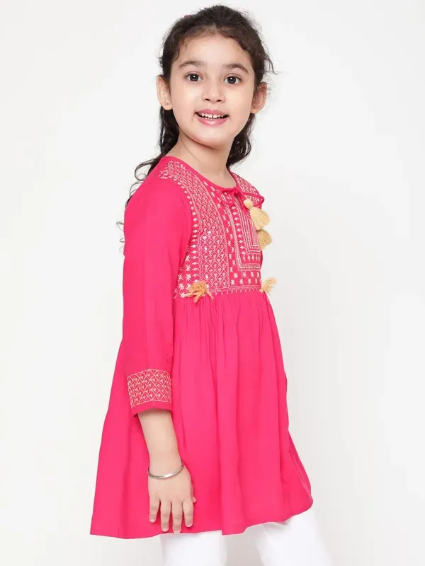 Rani_Embroidered_Regular_Fit_Tie_Up_Neck_Casual_Top_For_Girls