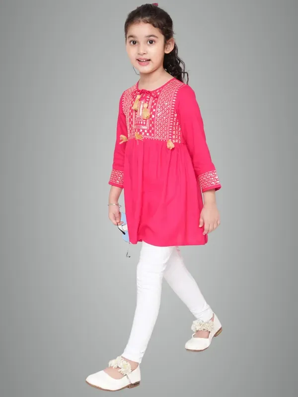 Rani_Embroidered_Regular_Fit_Tie_Up_Neck_Casual_Top_For_Girls