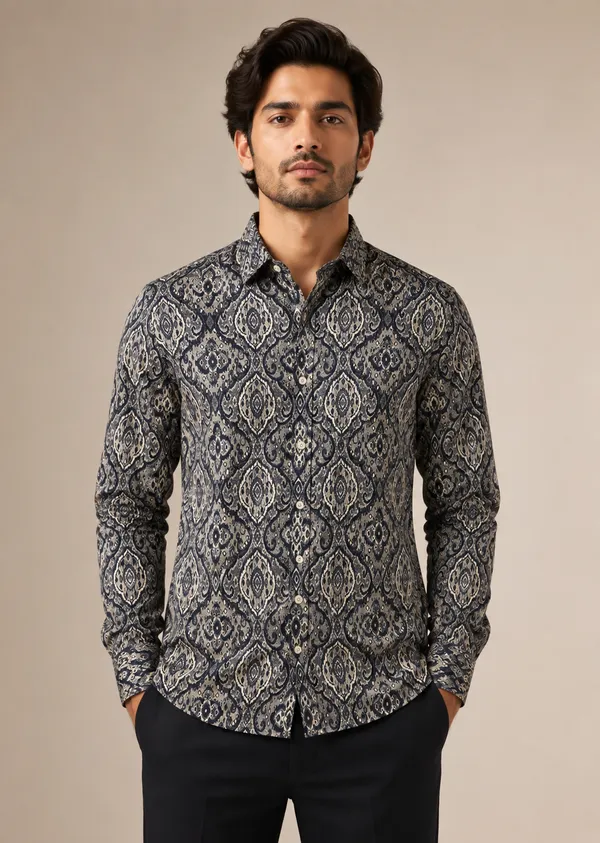 Grey_Patterned_Slim_Fit_Shirt_for_Men