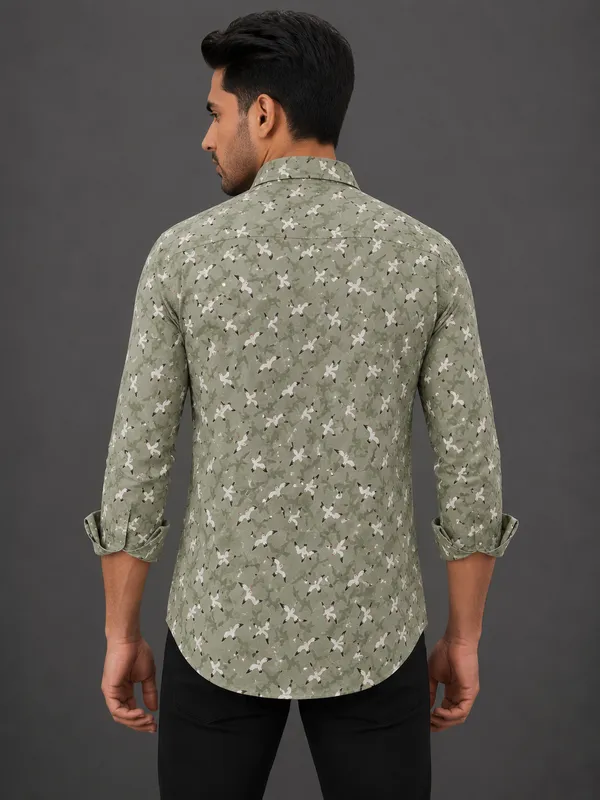 Italian_shirting_Olive_Printed_Slim_Fit_Shirt_for_Men