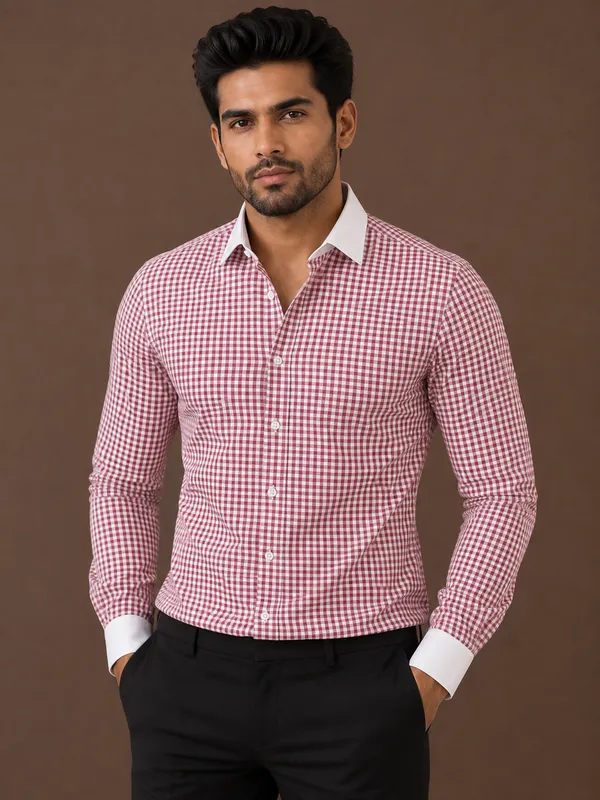 Red_Check_Slim_Fit_Shirt_for_Men