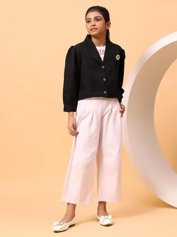 Black_Cotton_Blend_Stylish_Jacket_With_Sleeveless_T-Shirt_For_Girls