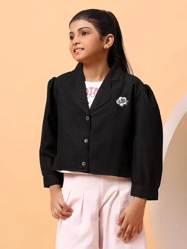 Black_Cotton_Blend_Stylish_Jacket_With_Sleeveless_T-Shirt_For_Girls