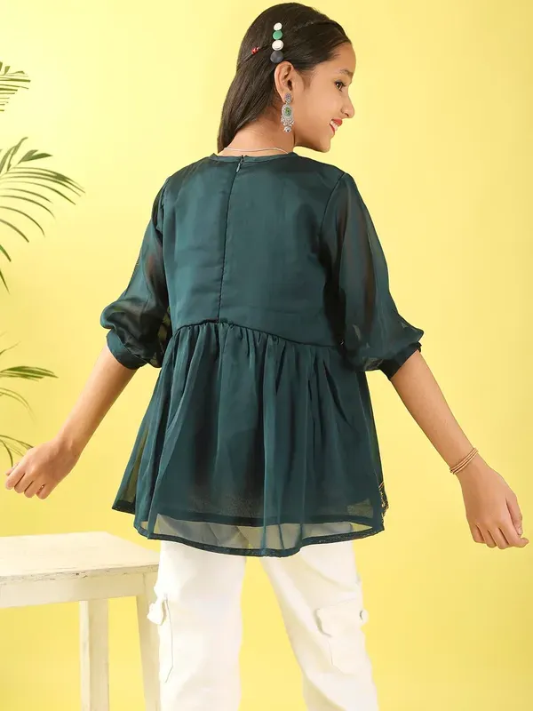 Dark_Blue_Georgette_Floral_Embroidered_Top_With_For_Girls