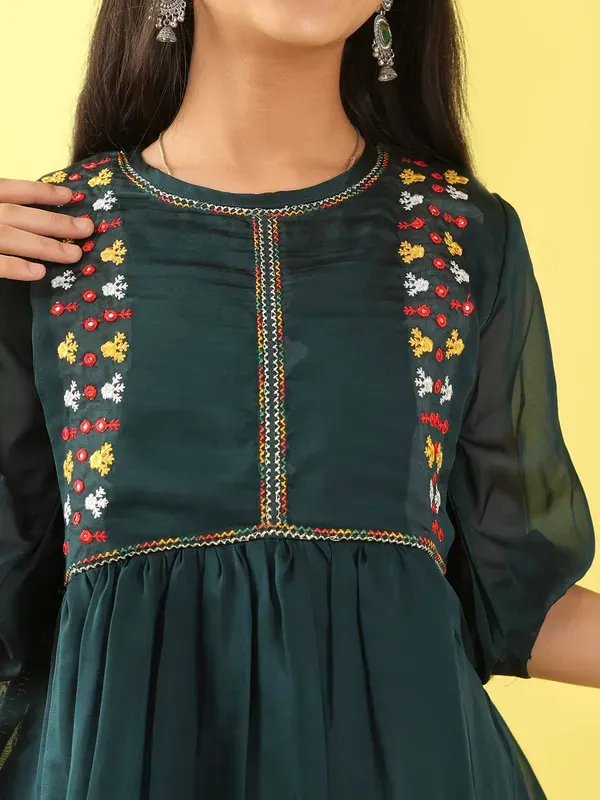 Dark_Blue_Georgette_Floral_Embroidered_Top_With_For_Girls