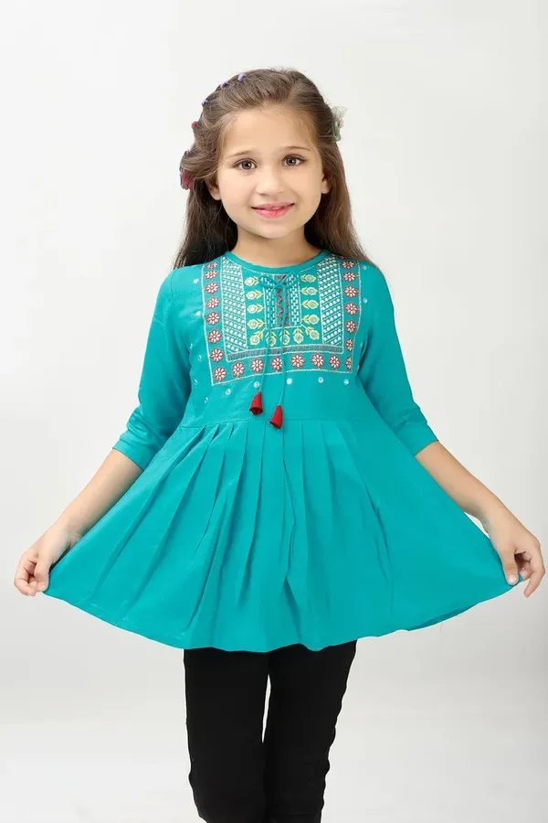 Rama_Embroidered_Regular_Fit_Round_Neck_Casual_Top_For_Girls