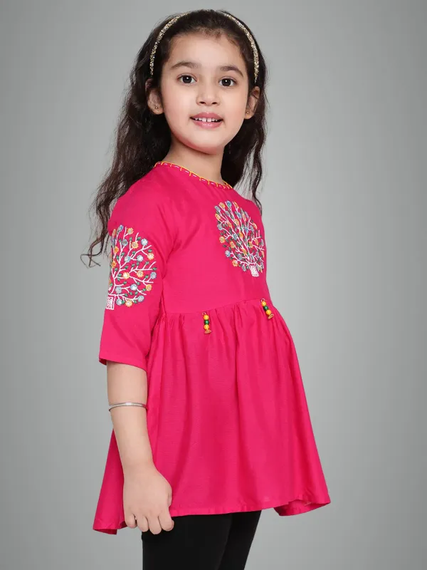 Rani_Three_Fourth_Sleeves_Floral_Embroidered_Top_For_Girls