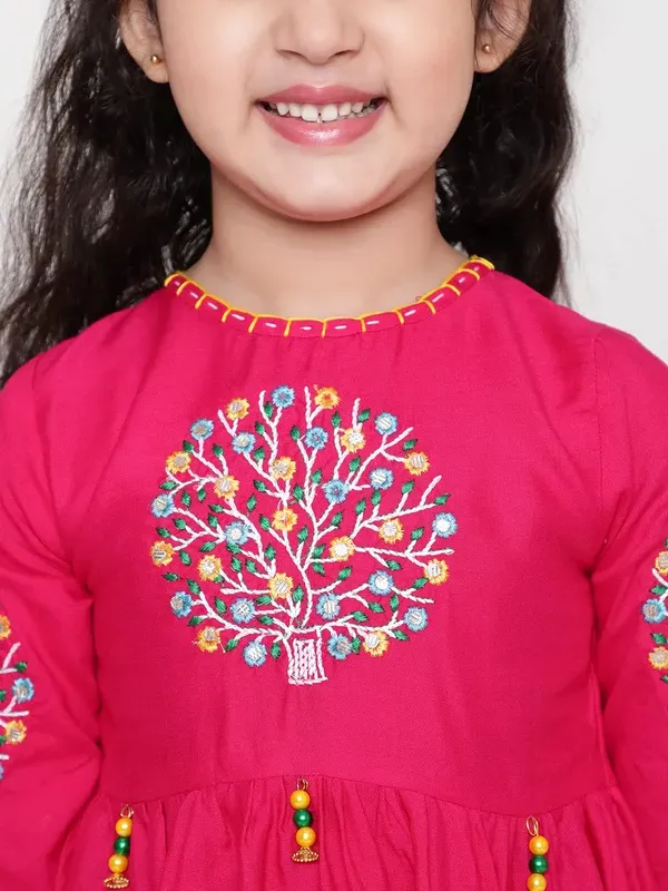 Rani_Three_Fourth_Sleeves_Floral_Embroidered_Top_For_Girls