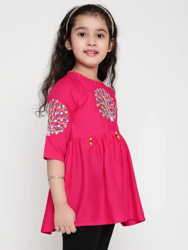 Rani_Three_Fourth_Sleeves_Floral_Embroidered_Top_For_Girls