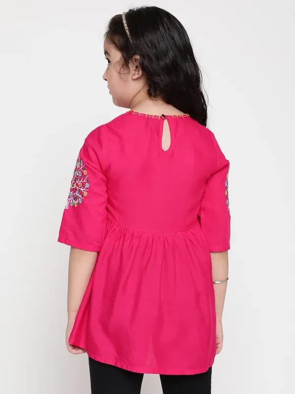 Rani_Three_Fourth_Sleeves_Floral_Embroidered_Top_For_Girls