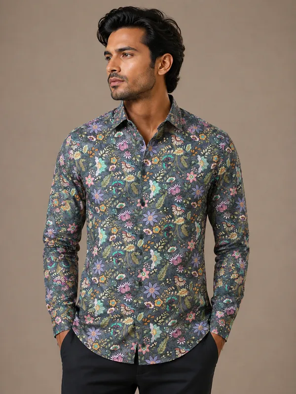 Grey_Floral_Print_Full_Sleeve_Shirt_for_Men