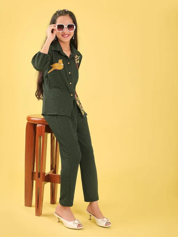 Green_Premium_Viscose_Modal_Pure_Cotton_Fabric_Co-Ord_Set_For_Girls