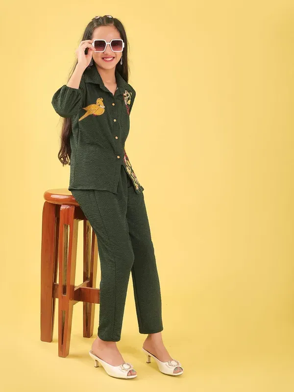 Green_Premium_Viscose_Modal_Pure_Cotton_Fabric_Co-Ord_Set_For_Girls