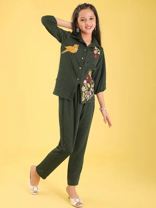 Green_Premium_Viscose_Modal_Pure_Cotton_Fabric_Co-Ord_Set_For_Girls