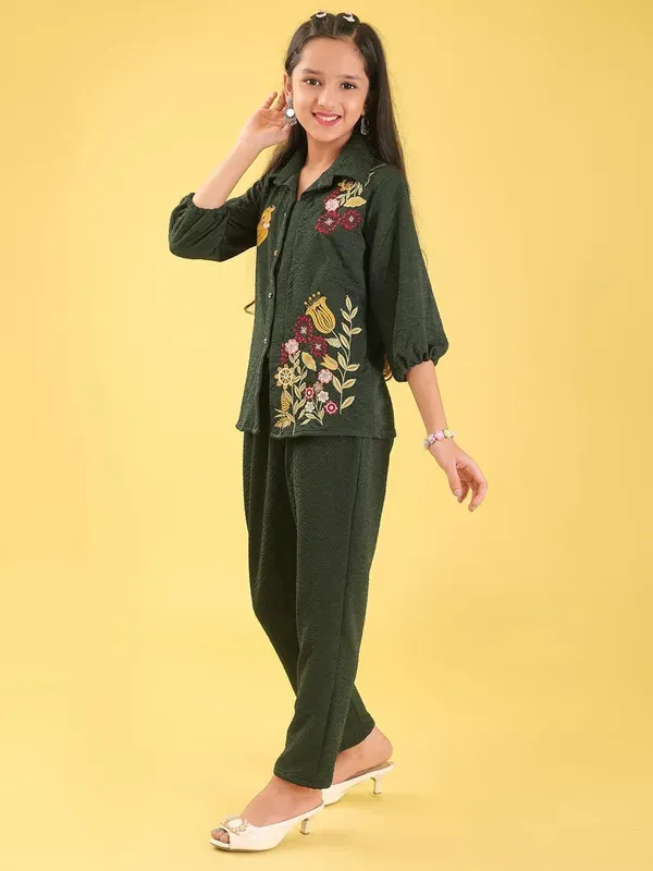 Green_Premium_Viscose_Modal_Pure_Cotton_Fabric_Co-Ord_Set_For_Girls