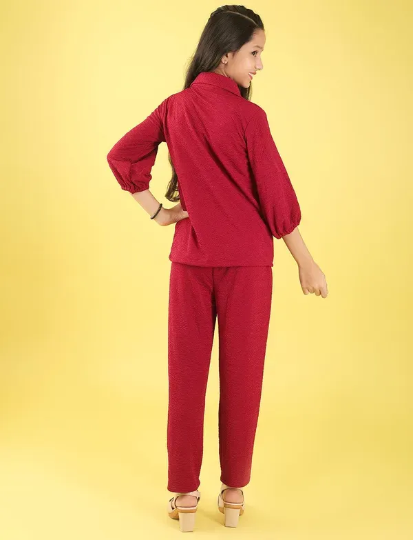 Maroon_Premium_Viscose_Modal_Pure_Cotton_Fabric_Co-Ord_Set_For_Girls