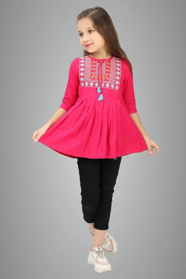 Rani_Embroidered_Regular_Fit_Round_Neck_Casual_Top_For_Girls