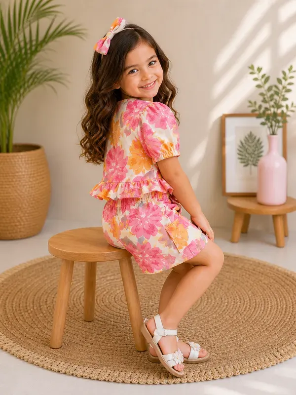 Blossom_Breeze_Floral_Co-Ord_Set_For_Girls_Ruffle_Sleeve_Summer_Top