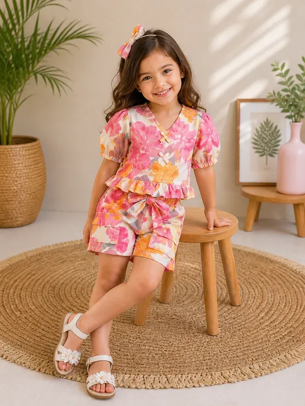 Blossom_Breeze_Floral_Co-Ord_Set_For_Girls_Ruffle_Sleeve_Summer_Top