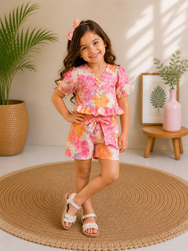 Blossom_Breeze_Floral_Co-Ord_Set_For_Girls_Ruffle_Sleeve_Summer_Top