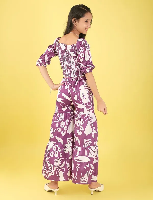 Purple_Floral_Smocked_Crop_Top_And_Wide_Leg_Palazzo_Pants_Co-Ord_Set_For_Girls