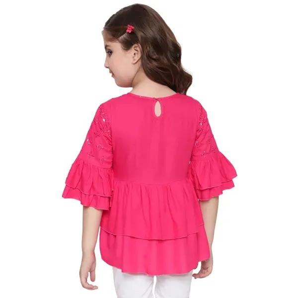 Rani_Layered_Sleeves_Embroidered_Regular_Fit_Round_Neck_Casual_Top_For_Girl